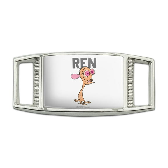 Ren and Stimpy Show Collegiate Ren Rectangular Shoe Shoelace Shoe Lace Tag Runner Gym Charm Decoration
