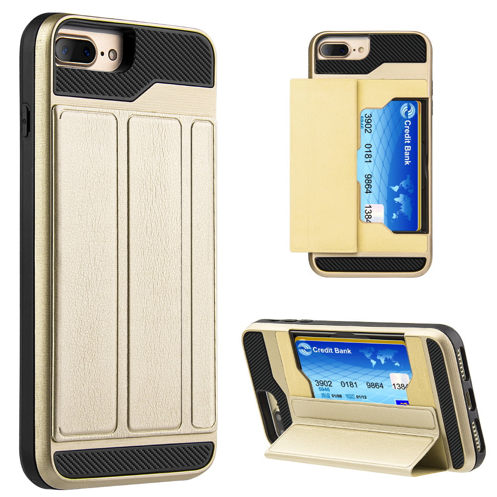 iPhone 8 Plus Wallet Case [Dual Layer] [Stand] Premium iPhone 8 Plus