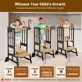 thumbnail image 2 of Toddler Standing Tower - Adjustable Height Toddler Kitchen Stool Helper - Kids Kitchen Step Stool for Learning with Removable Safety Railing Black&Natural, 2 of 8