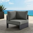 thumbnail image 2 of Modular Lounge Corner Chair, Grey Gray, Aluminum Metal, Outdoor Patio Balcony Cafe Bistro Garden Hospitality Restaurant, Modern Contemporary HB36554, 2 of 8