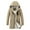 Khaki, variant on Fesfesfes Mens Winter Fleece Coat Casual Solid Hooded Zipper Hooded Mid Length Long Sleeve Jacket Coats Under $10