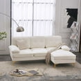 thumbnail image 2 of Triple Tree Modular L-Shaped Chenille Sectional Sofa with Gold-Plated Feet, Beige, 2 of 7