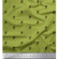 thumbnail image 1 of Soimoi Green Poly Georgette Fabric Sunflower & Stripe Print Fabric by Yard 42 Inch Wide, 1 of 3
