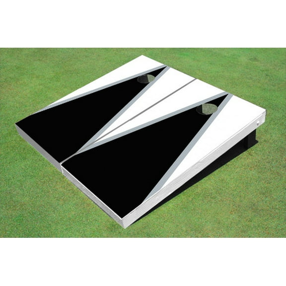 Black And White Matching Triangle Custom Cornhole Board