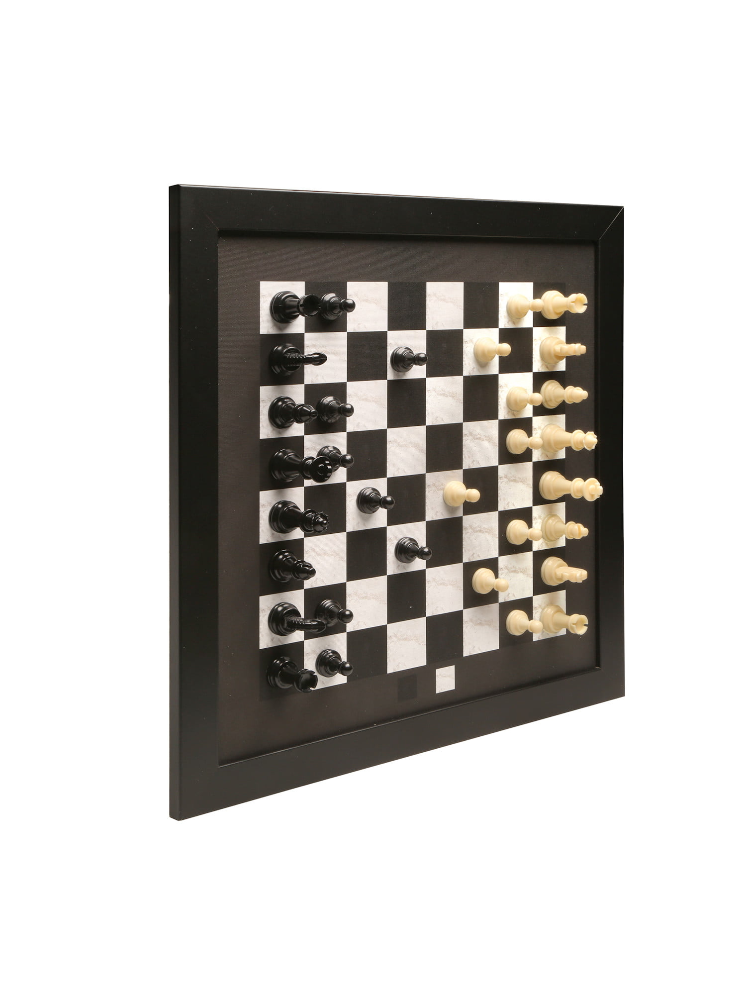 Winding Hills Design Magnetic Wall Chess Set, Framed Chess Board