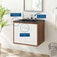 thumbnail image 2 of Pemberly Row Modern Wood Wall-Mount Bathroom Vanity in White/Walnut, 2 of 8