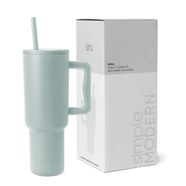 Vaso Simple Modern Trek de 1,2 litros con asa y cristal marino de paja