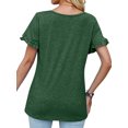 thumbnail image 5 of Nlife Women Chic Round Neck Top with Ruffle Sleeves, 5 of 7