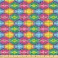thumbnail image 2 of Ambesonne Fashion Fabric by the Yard Upholstery, Diamond Shaped Lines Art, 2 Yards, Yellow Pastel Pink and Blue, 2 of 5