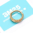 thumbnail image 5 of Golden Milgrain Beads Laced Steel Seamless Clicker Hoop Ring, 5 of 5