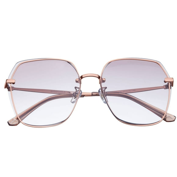 Gafas de sol BERTHA Renata con montura en oro rosa/lente rosa de 61 mm para mujer