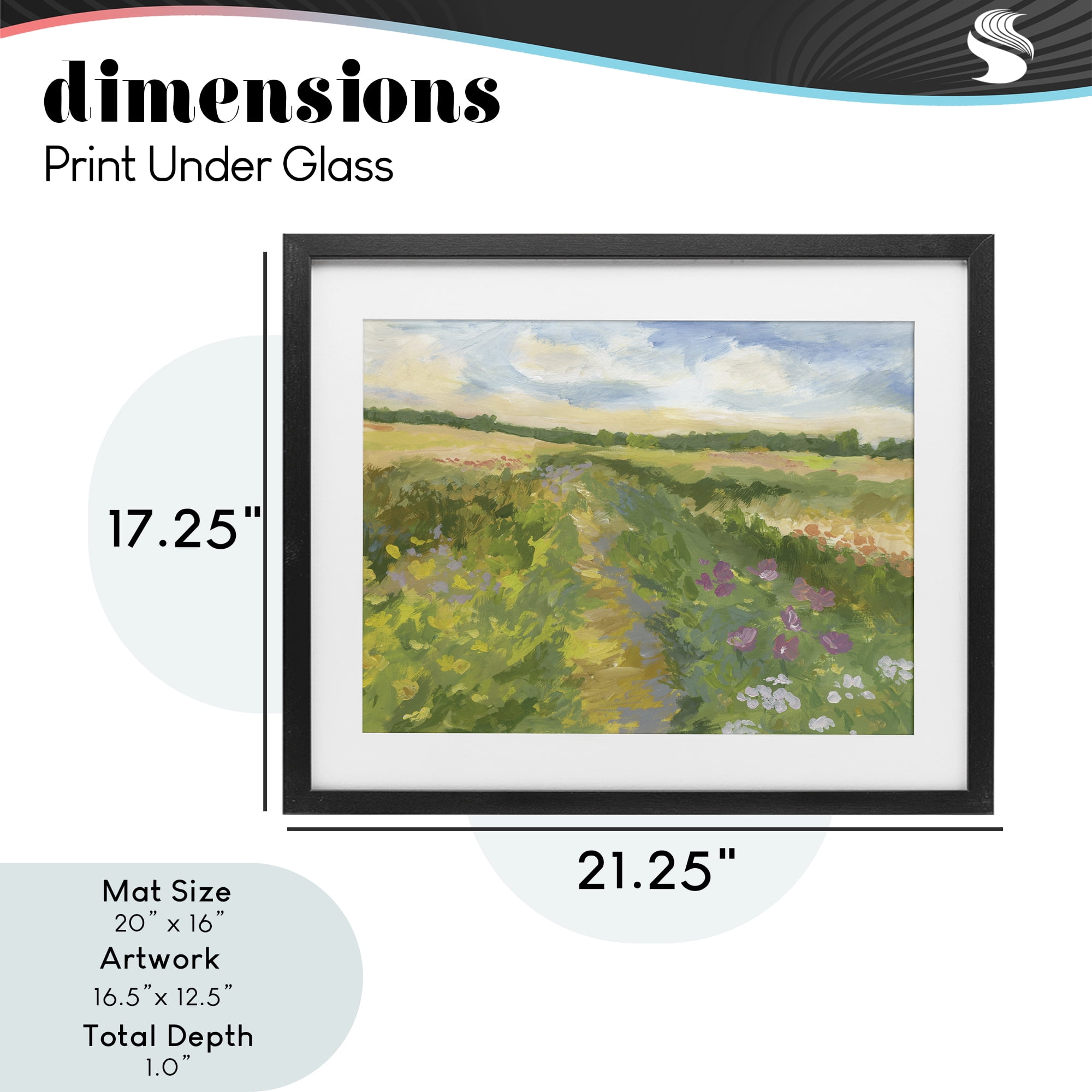Stupell Industries Windswept Flower Field Black Framed Print Under Glass, design by Victoria Barnes