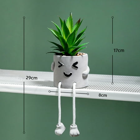 

VeliToy Super Cute Flowerpot Ornament Simulated Plant Creative Desktop Decoration for Home Living Room Office(Smile Paragraph)
