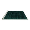 thumbnail image 2 of Ahgly Company Machine Washable Indoor Square Abstract Turquoise Blue Contemporary Area Rugs, 3' Square, 2 of 4