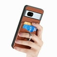 thumbnail image 6 of Allytech Wallet Case for Google Pixel 7A, Weave Texture TPU Cards Holder Ring Holder Kickstand Shockproof Anti-Scratch Bumper Back Cover Case for Google Pixel 7A - Brown, 6 of 13