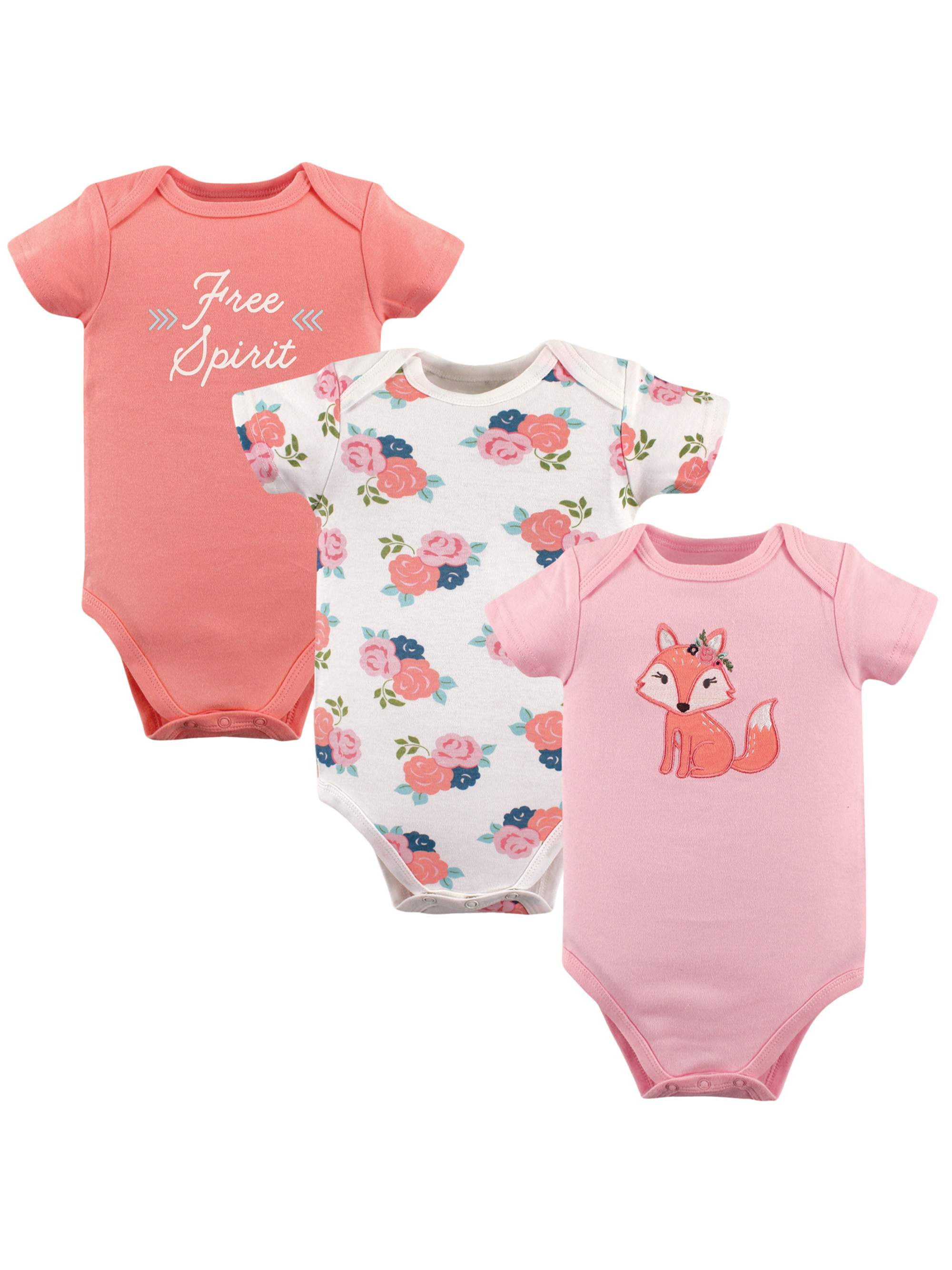 Hudson Baby Hudson Baby Girls Bodysuits Set, 3Pack