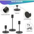 thumbnail image 7 of Set of 3 Black Candlestick Holders Black Candle Holder Black Taper Candle Holders Candle Holders Decorative Candlestick Holder for Home Decor, Wedding, Dinning, Party, Anniversary (Black), 7 of 7