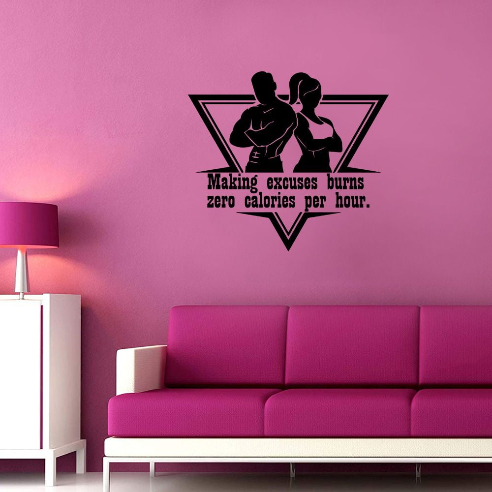 One Hour Workout Motivation Quotes Vinyl Art Sticker Home Room Gym Wall Decals