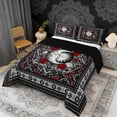 thumbnail image 2 of Erosebridal Boho Sun and Moon Full Size Comforter Sets, Bohemian Aztec Mandala Bedding Sets, Black Gray Red, Black Reversible 3 Pieces, 1 Comforter and 2 Pillowcases, 2 of 6