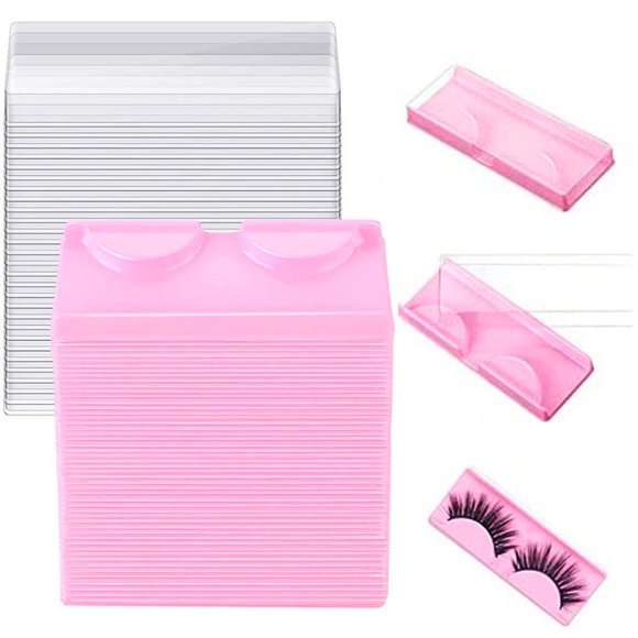 50 unidades de cajas de pestañas postizas, embalaje al por mayor, caja de almacenamiento de soporte de pestañas, caja de plástico vacía, contenedor de unidad, organizador de maquillaje para herramient