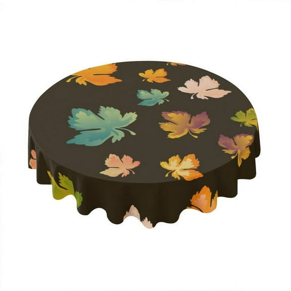 Eveokoki Fall Round Tablecloth,Harvest Tablecloth 60 inch,Autumn Leaves Indoor or Outdoor Holiday Table Harvest Fall Decorations for Home,Dinner