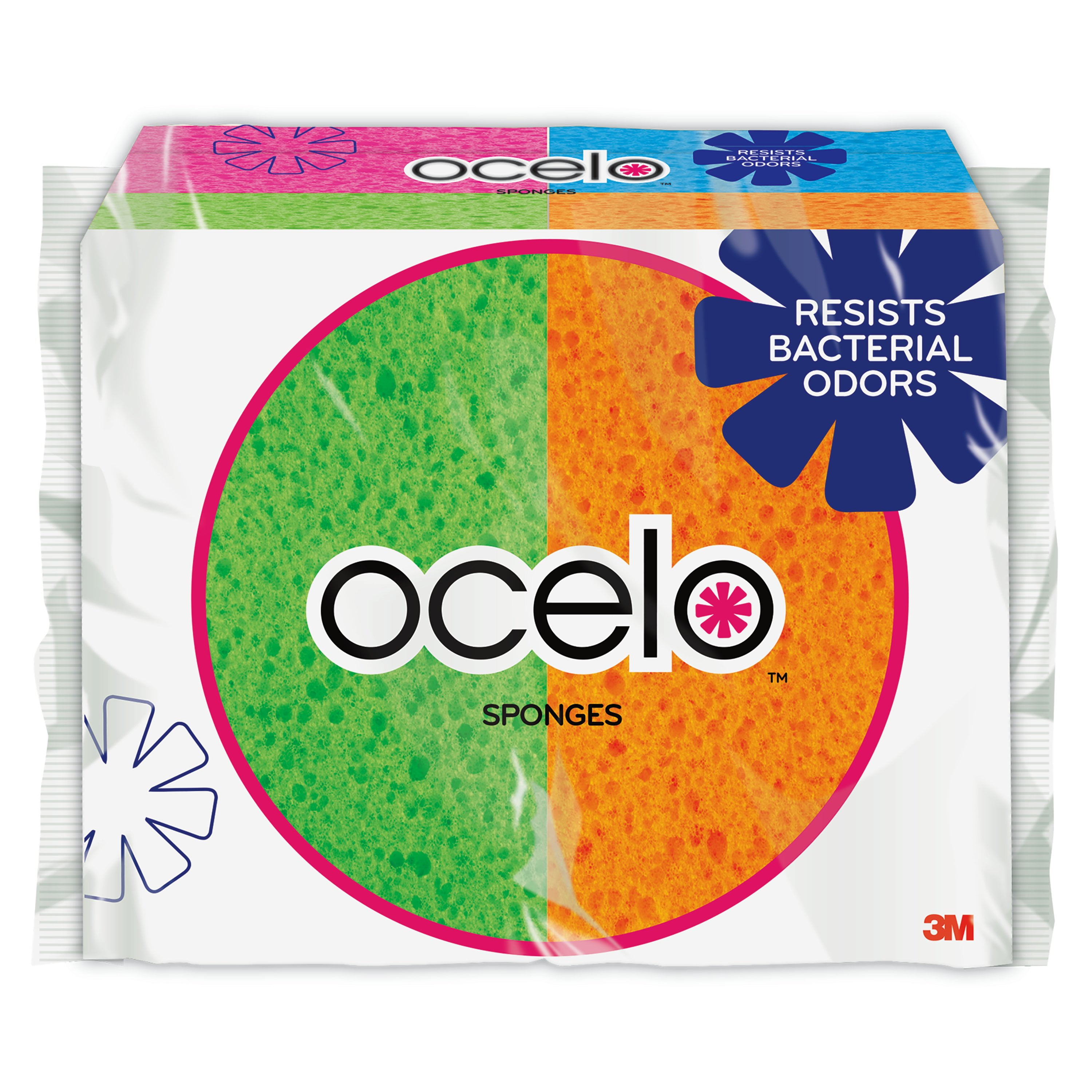 Ocelo StayFresh Handy Size Sponges, 6 Sponges Per Pack