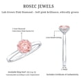 thumbnail image 6 of Rosec Jewels IGI Certified Lab Grown Pink Diamond Solitaire Engagement Ring - 1 Carat - Fancy Pink Color and VS1 Clarity - Gift for Special Occasions, 14K White Gold, US 13.00, 6 of 9