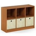 thumbnail image 1 of Pemberly Row Engineered Wood 3x2 Bookcase Storage w/Bins in Light Cherry/Ivory, 1 of 6