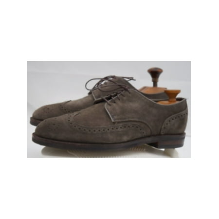 

ALLEN EDMONDS Mens Gray Round Toe Block Heel Lace-Up Leather Oxford Shoes 10.5 D