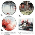 thumbnail image 3 of Designart "Majestic Retreat The Red and Grey Lakehouse V" Landscapes Floater Framed Wall Decor, 3 of 7