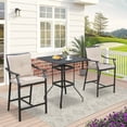 thumbnail image 2 of Iwicker Outdoor Steel Dining Chairs Set of 2 Pieces Patio Bar Stools with Seat and Back Cushions, 2 of 8