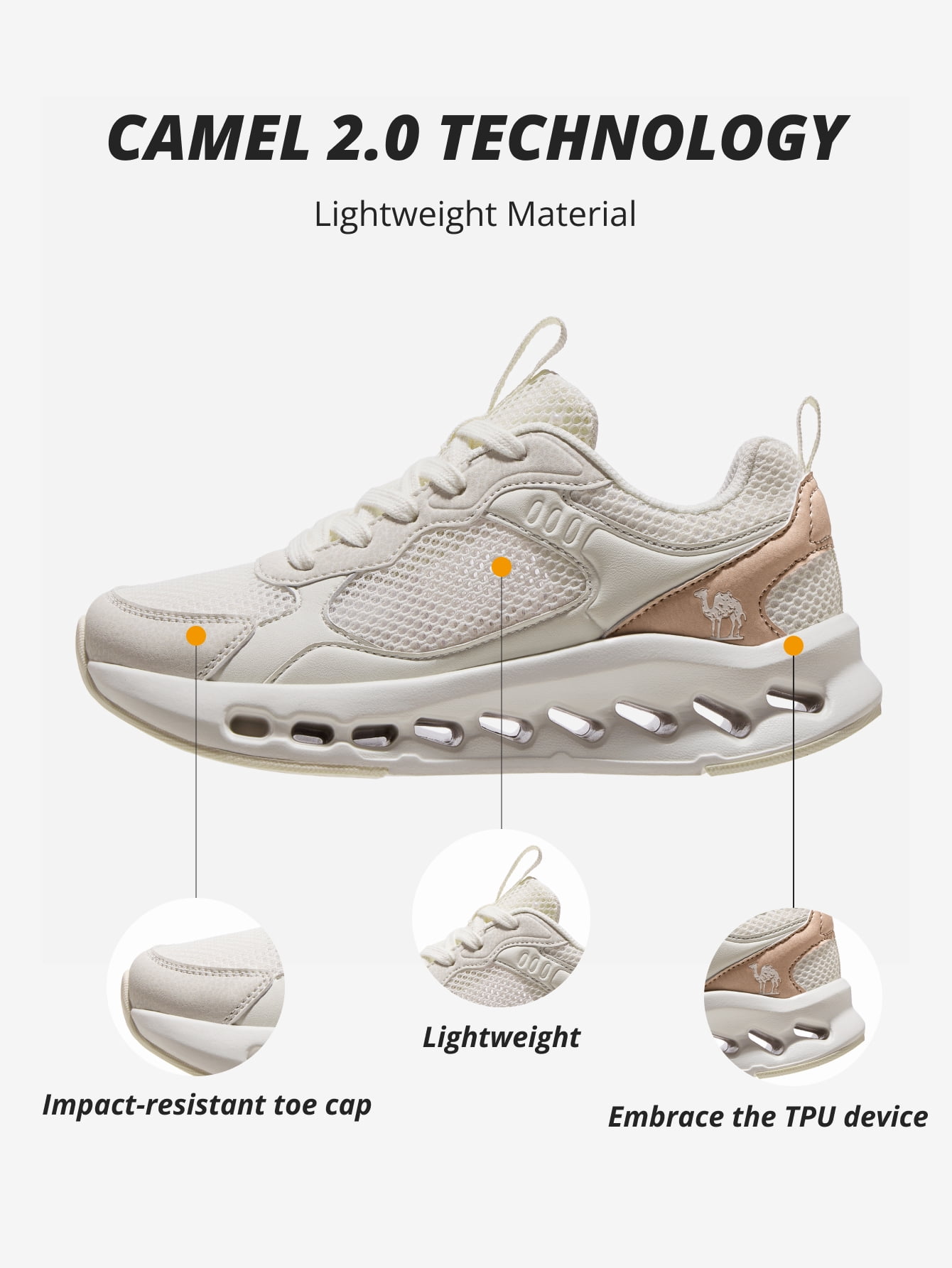 CAMEL Womens Casual Sneakers Women's Walking Hiking Sneakers Running Gym Outdoor Hiker Athletic Shoes