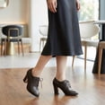 thumbnail image 6 of SACFOF Women's Chunky High Heel Oxford Pump Lace Up Wingtip Perforated Platform Vintage Brogues Dress Shoes, 6 of 6