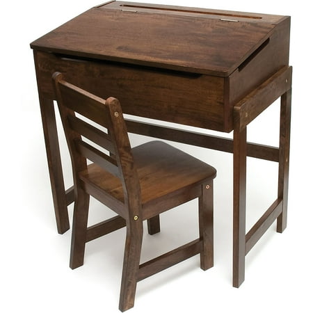 Lipper International 564wn Child S Slanted Top Desk Chair Walnut Finish