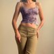 thumbnail image 2 of Camisola estampada sin mangas tipo camisola ajustada sexy sin espalda para mujer Purple S, 2 of 8