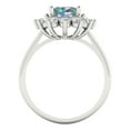 thumbnail image 4 of 2.72 ct Oval Cut Blue Moissanite Halo Engagement Ring for Women in 18K White Gold, 4 of 5