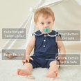 thumbnail image 2 of Traje de una sola pieza Pureborn para bebés y niños, náutico, sin mangas, de algodón, 2 of 5