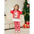 thumbnail image 4 of WIBACKER Kids Christmas Snowflake Reindeer Pajamas Long Sleeve Holiday Pjs Set Toddler Boys Girls Xmas Jammies 2-14 Years, 4 of 8