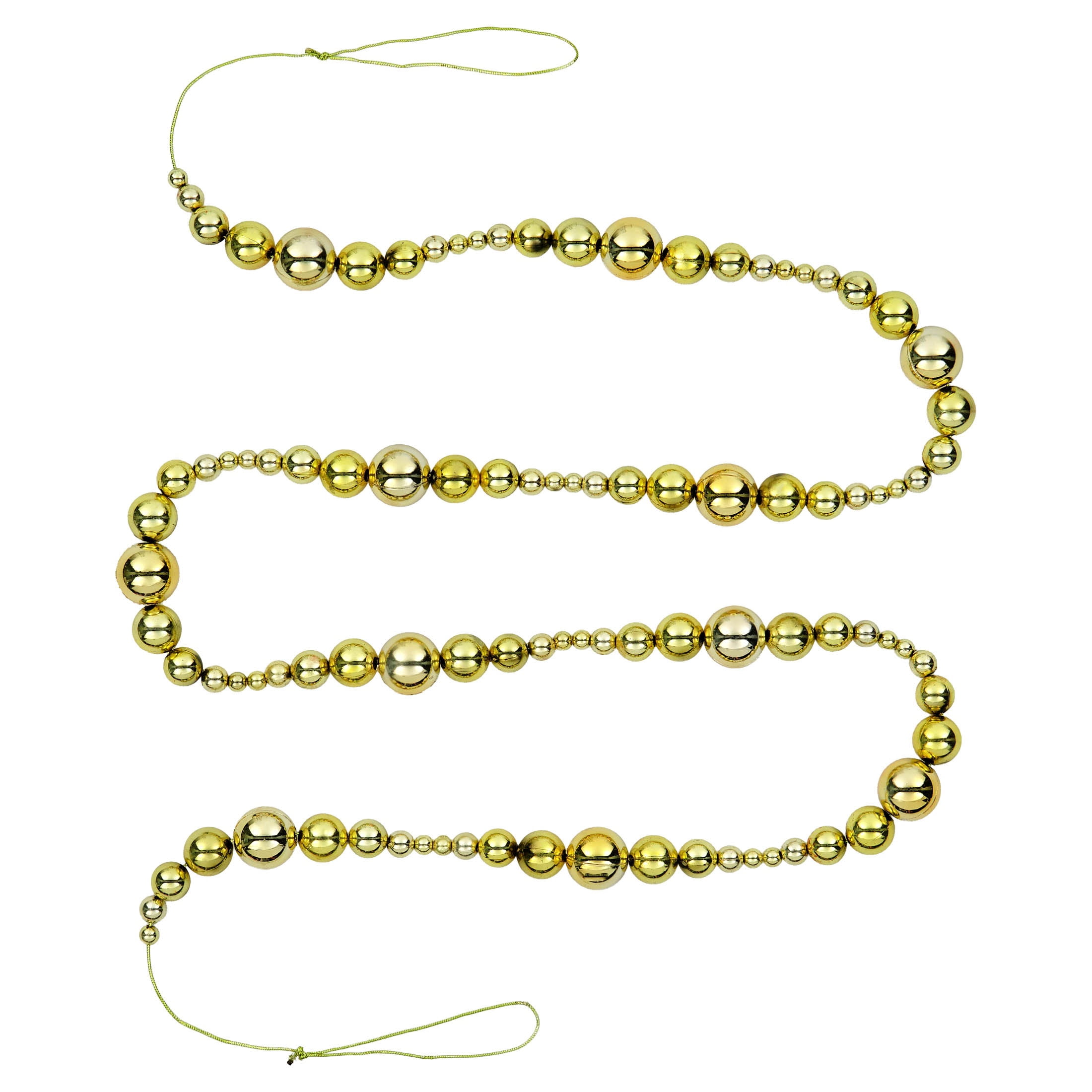 Plastic Bead Christmas Garland, Gold, 6', by Holiday Time