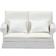 thumbnail image 1 of LEEYNEER Canapé de Maison de Poupée Sofa Mini Meuble Chaise Tissu Blanc, 1 of 6
