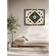 thumbnail image 5 of Red Teal Brown Southwestern Wall Art for Living Room,Canvas Picture Wall Decor for Bathroom Bedroom,Ethnic Geometric Boho Retro Painting Artwork for Office Kitchen Hallway Dining Room Decor 16"x20", 5 of 8