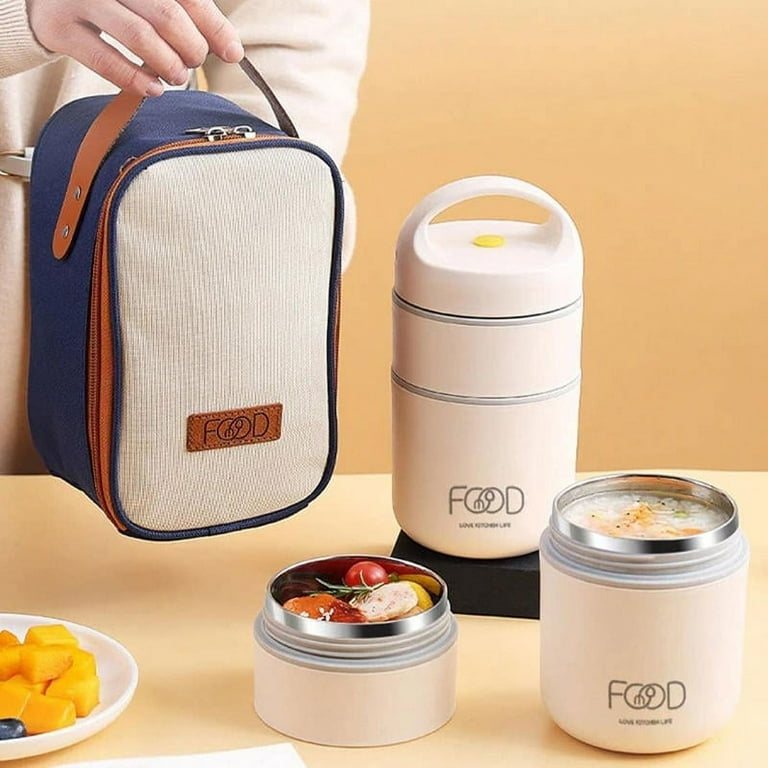 Stainless Steel Vacuum Thermal Lunch Box Portable Food Warmer Soup Cup  Thermos Containers Strong Durable Lunch Box For Kids