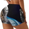 thumbnail image 2 of Vsdgher Cat Astronaut print Workout Shorts for Women Seamless Soft Smooth Gym Yoga Scrunch Active Exercise Fitness Shorts, 2 of 8