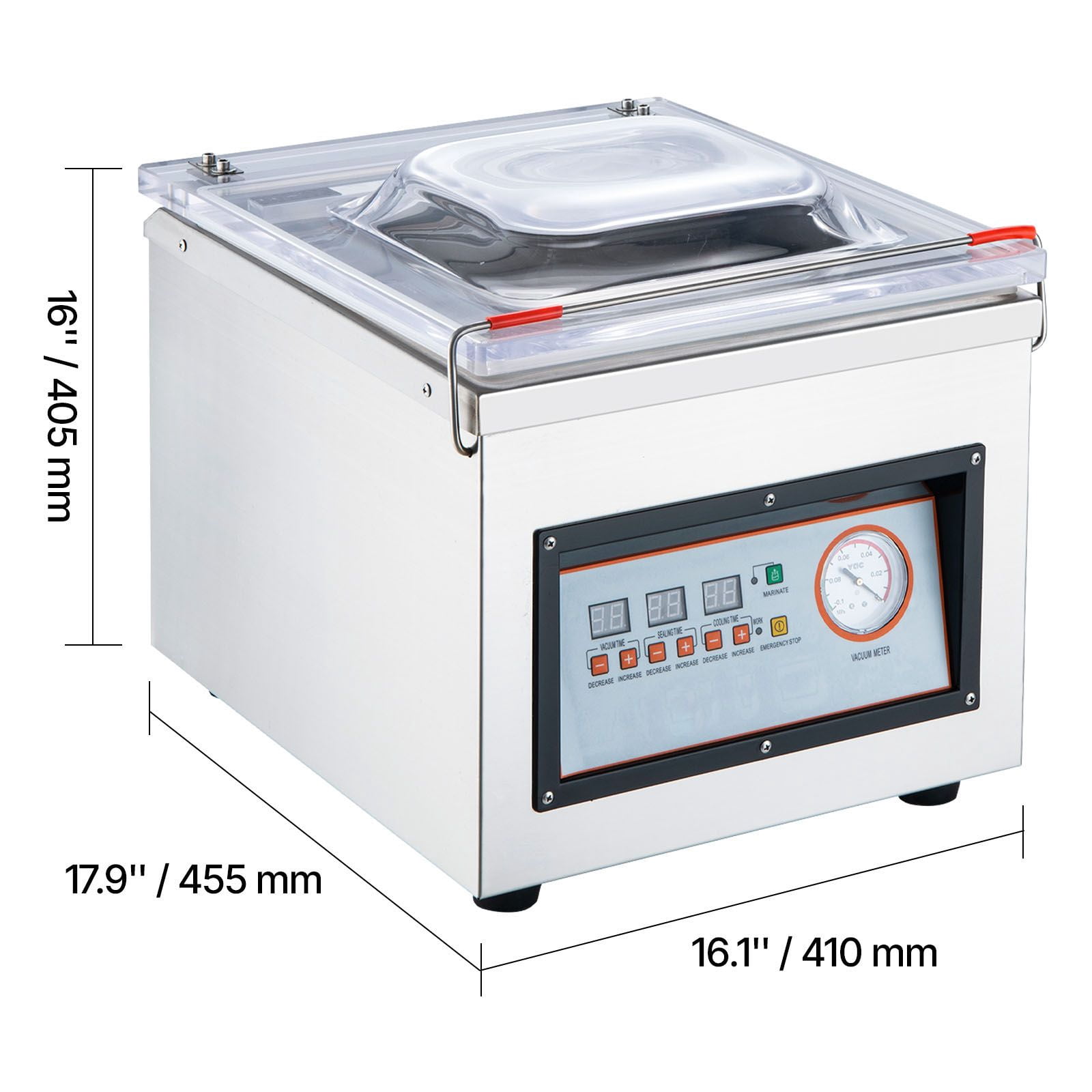 Chamber Vacuum Sealer, 320W Sealing Power, Vacuum Packing Machine for Wet Foods, Meats, Marinades and More, Compact Size with 12.6 in Sealing Length, Applied in Home Kitchen and Commercial Use
