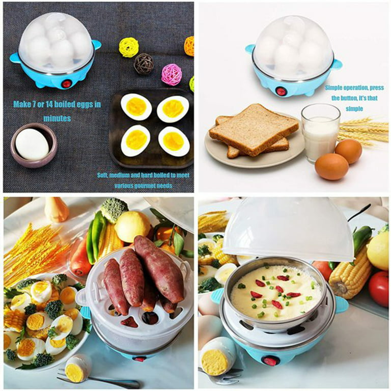 Rapid Egg Cooker 7 Egg Capacity Electric Egg Cooker for Hard Boiled Eggs  350W Quick Boiling Auto Shut Off 