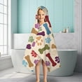 thumbnail image 6 of Paw Prints and Bones Hooded Bath Towel，50"x30" for Ages 3 To 12 Kids, Quick Dry Lightweight Soft Microfiber Hood Beach Towel Cover Up for Kids, 6 of 7