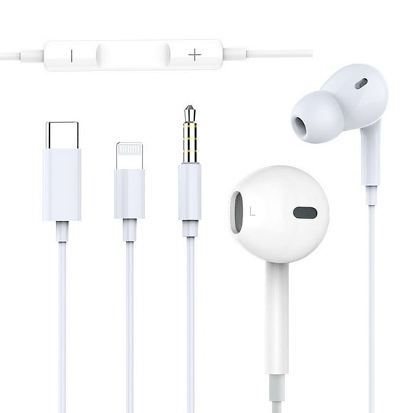 Wired Earbuds, Earbuds Earphones with Microphone, Earbuds Wired Stereo in-Ear Headphones Bass Earbuds, Compatible with iPhone and Android Smartphones, iPad MP3 white