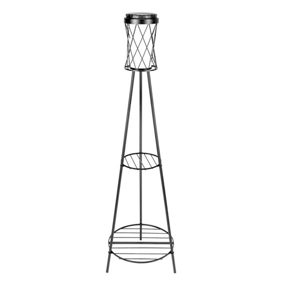 Solar-Powered Outdoor Floor Lamp with Plant Stand Waterproof LED Edison Bulb Light for Patio Porch Deck Garden Decor 1 Pack