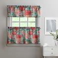 thumbnail image 2 of Kitchen Curtains and Valance Set 24 Inch Tier Pioneer Colorful Floral Curtains Small Drapes for Cafe Living Room Bathroom Farmhouse 3 Pieces Set Rod Pocket, 2 of 6