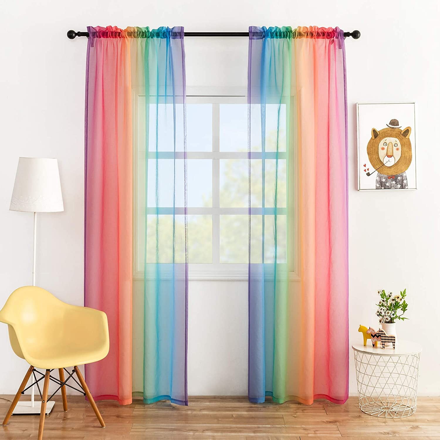 Curtain String Line Window Curtain Panel Room Divider Rainbow Tassel  Decor HS 